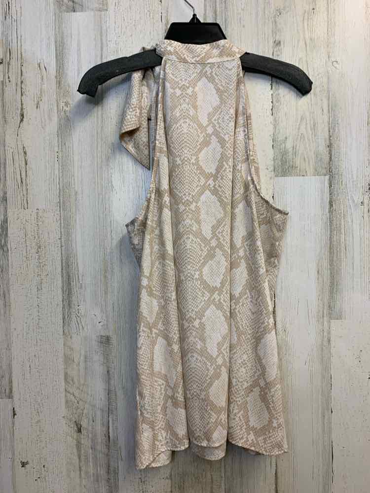 PRE-OWNED WORTHINGTON PLUS SIZES Size XXL Tan/Crm SNAKE PRINT SLEEVELESS TOP