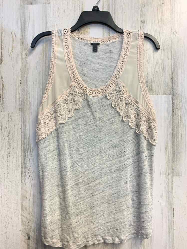 J.CREW Tops Size XL CRM/GRAY SPACE DYE SLEEVELESS TOP