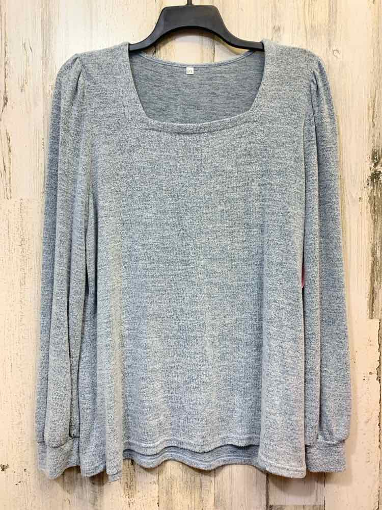 PRE-OWNED PLUS SIZES Size 2XL Blue LONG SLEEVES TOP