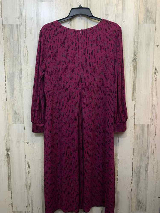 PRE-OWNED ADORN PLUS SIZES Size 20 MAGENTA 3/4 SLEEVE Dress