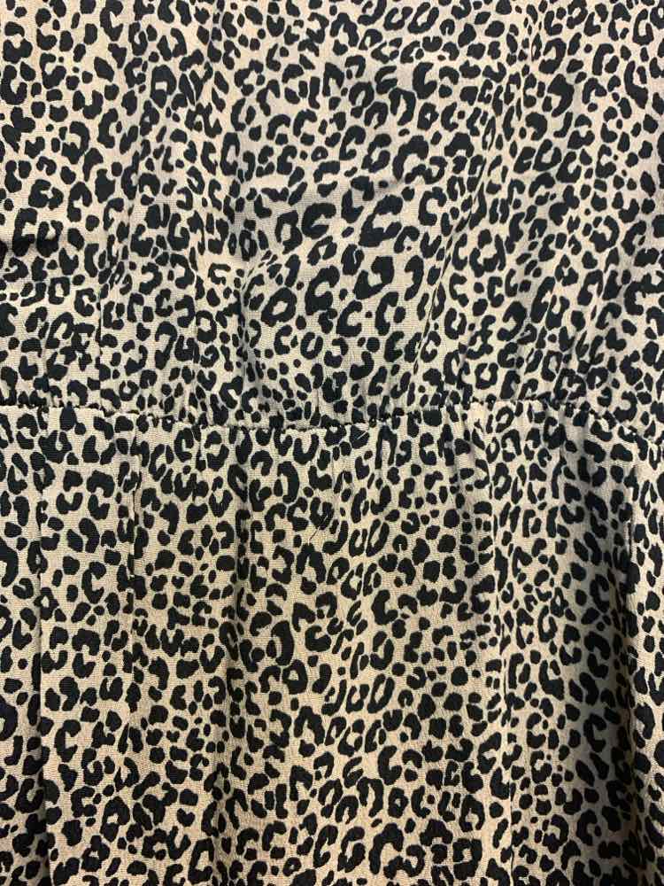 NWT A NEW DAY PLUS SIZES Size 1X TAN/BLK CHEETAH PRINT LONG SLEEVES Dress