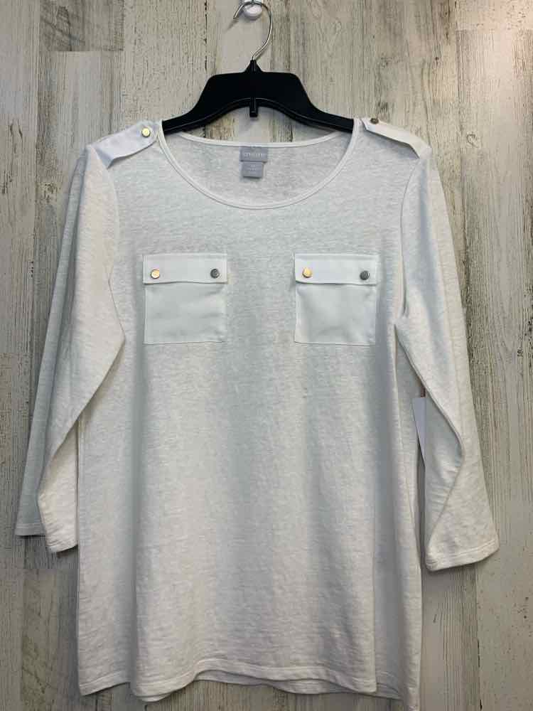 NWT CHICOS Tops Size 0 White 3/4 LENGTH TOP