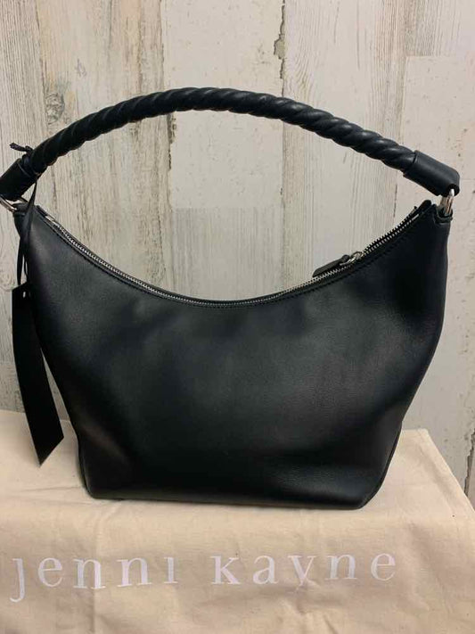 NWT JENNI KAYNE Black Purse/BLACK LEATHER CRESCENT SHOULDER BAG