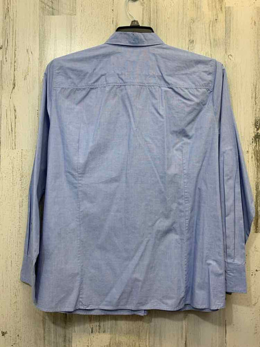 PRE-OWNED J CREW PLUS SIZES Size 2X Blue LONG SLEEVES Shirt