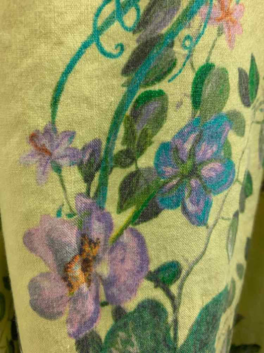 NWT Size 4X INC PLUS SIZES YEL/GRN/PNK Floral WIDE LEG Pants