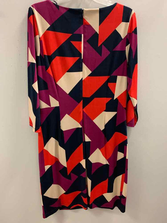 JESSICA HOWARD Dresses and Skirts Size 14 NVY/RED/PURP/CRM 3/4 SLEEVE Dress