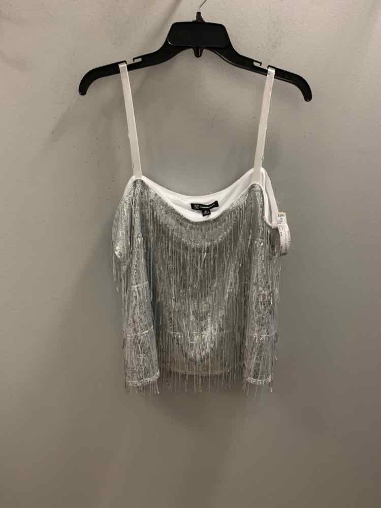 NWT INC PLUS SIZES Size XXL Silver SPAGHETTI STRAP TOP