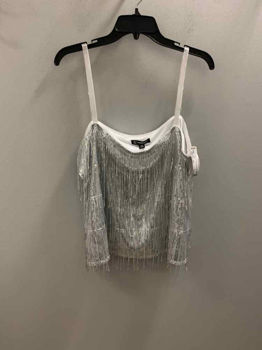 NWT INC PLUS SIZES Size XXL Silver SPAGHETTI STRAP TOP
