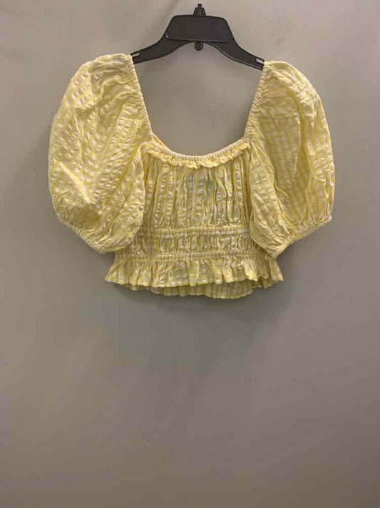 NWT AND NOW THIS Tops Size 0X YLW/WHT SHORT SLEEVES TOP