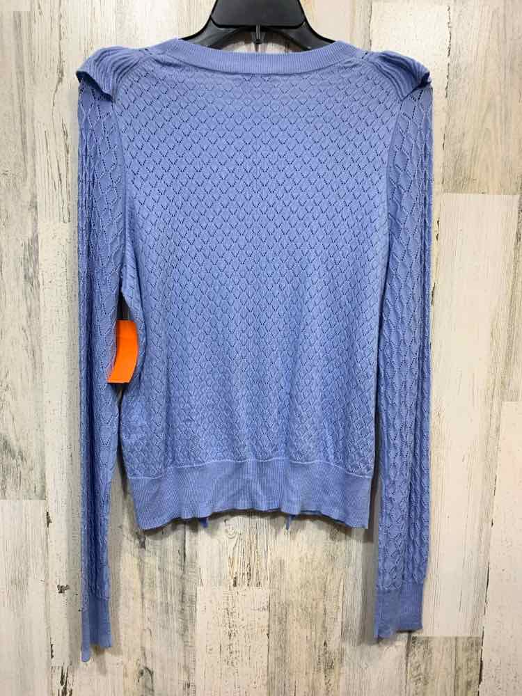NWT ON 34TH/OPEN-KNIT CASCADING RUFFLE TRIM SWEATER
