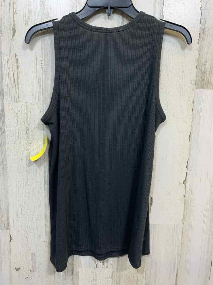 PRE-OWNED OLD NAVY Tops Size S TALL CHARCOAL RIBBED/ SCOOP NECKLINE Tank Top