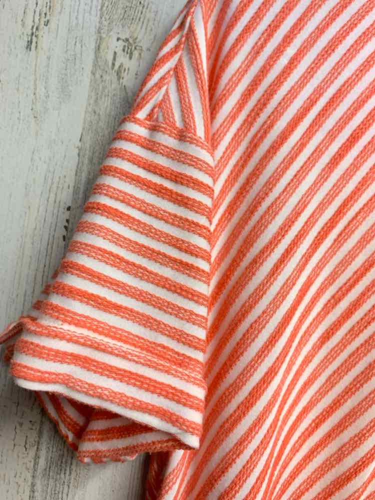 PRE-OWNED LOU & GREY Tops Size S WHT/ORNG Stripe SHORT SLEEVES TOP
