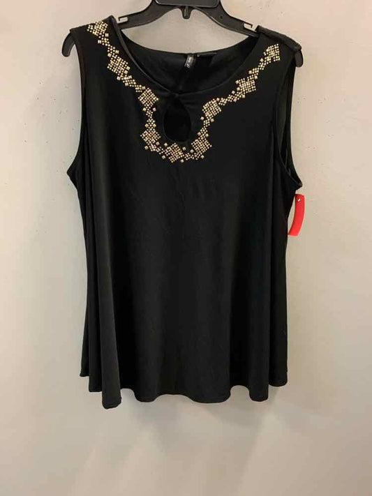 PRE-OWNED NEW DIRECTIONS PLUS SIZES Size 2X Black SLEEVELESS TOP