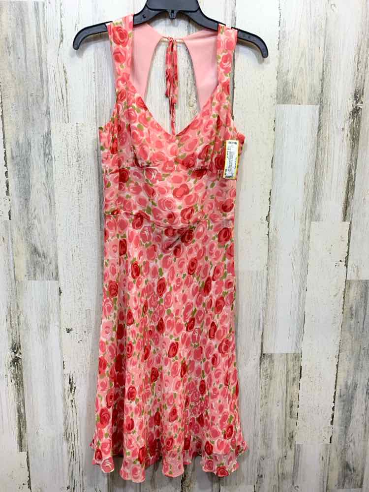 PRE-OWNED ANN TAYLOR Dresses and Skirts Size 4 PINK/GREEN ROSES SUNDRESS Dress/P