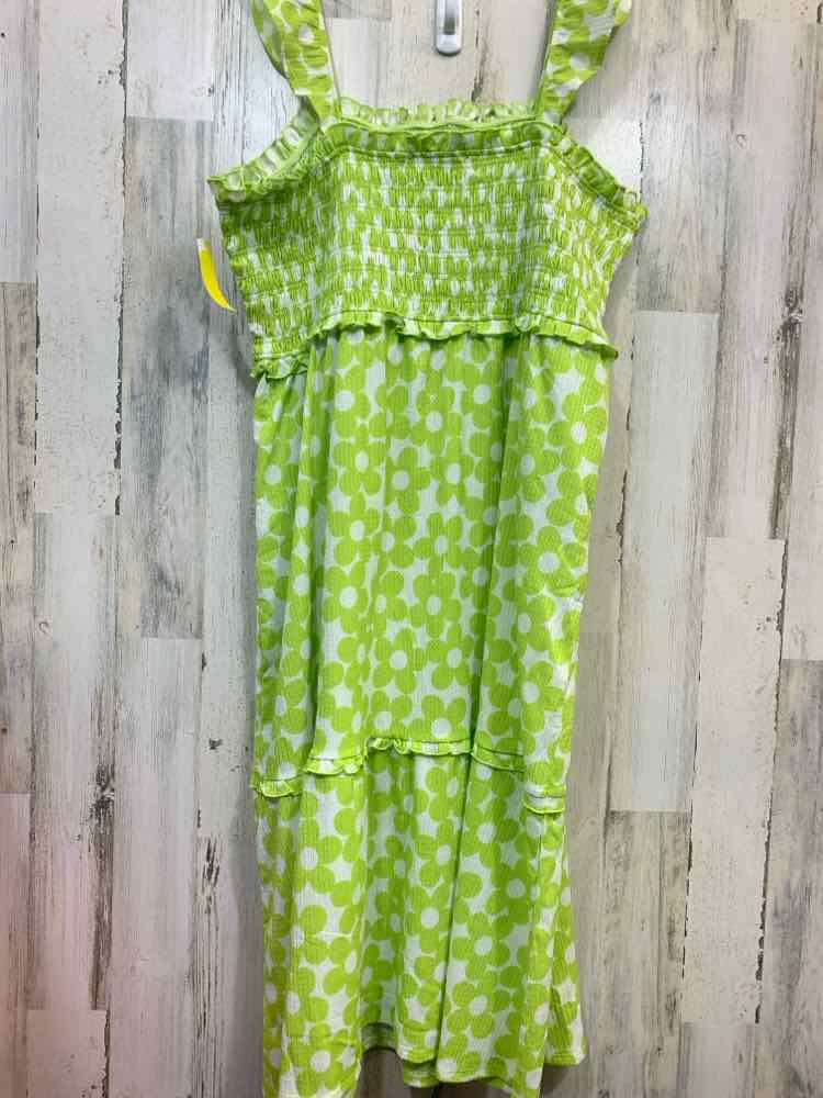 NWT CATO Dresses and Skirts Size 26/28 WHITE/NEON GREEN Floral MAXI Dress/TANK M