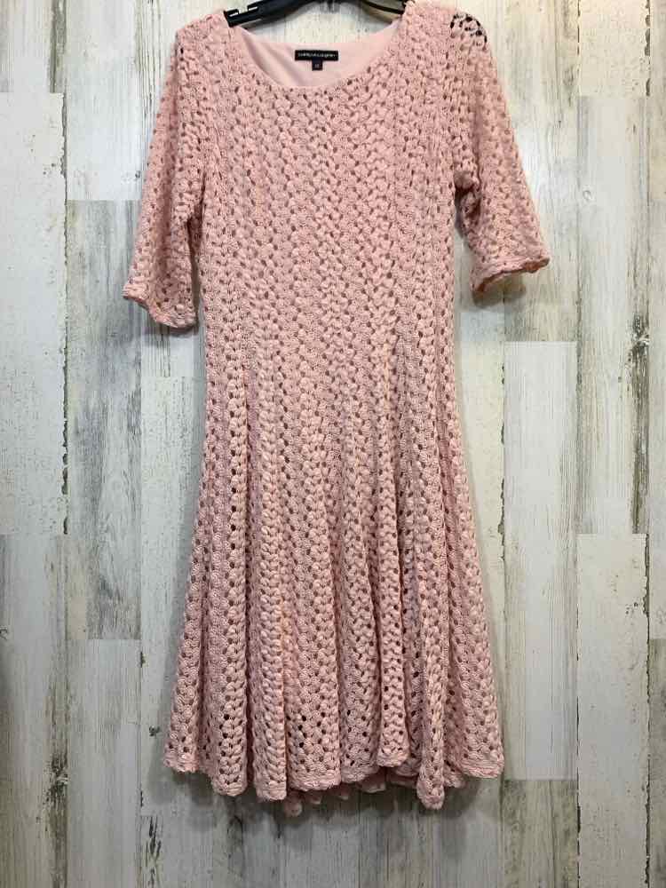 PRE-OWNED CHRIS  McLaughlin Dresses and Skirts Size 12 BABY PINK CROCHET Dress/B