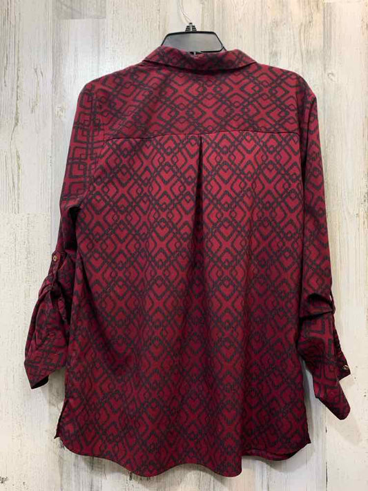JACKLYN SMITH Tops Size L WINE/GRAY LINK LONG SLEEVES Shirt