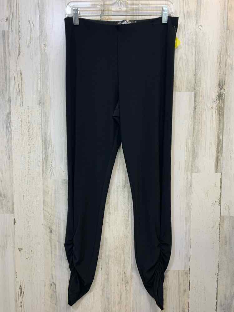 Size 10 SYMPLI BATH ASSESORIES Black ELASTIC Solid SLIM LEG GATHERED BOTTOM