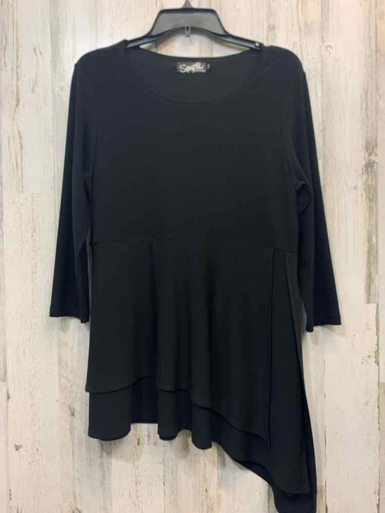 SYMPLI Tops Size 12 Black TUNIC TOP