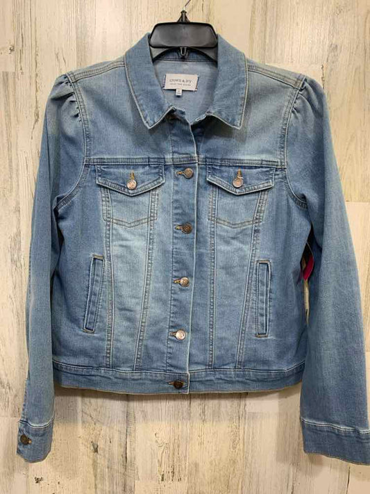PRE-OWNED CROWN & IVY JACKETS / COATS Size M Blue Denim LONG SLEEVE Jacket