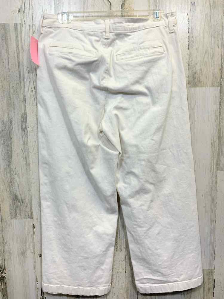 PRE-OWNED Size 8 ELLA MOSS BOTTOMS White Solid BARREL Pants/WHITE DENIM BARREL J