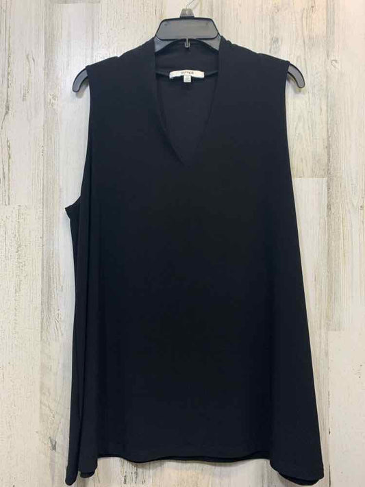 SYMPLI Tops Size 18 Black ELASTIC SLEEVELESS V NECK LONG