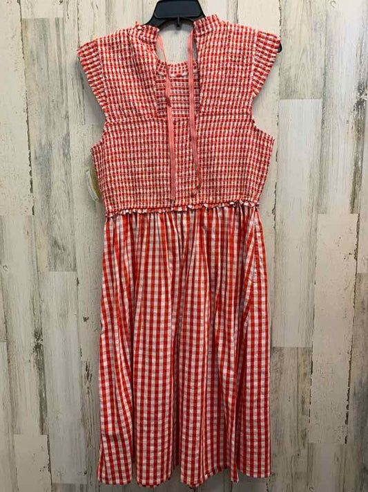 PRE-OWNED CROWN & IVY Dresses and Skirts Size 14 RED/WHITE BUFFALO CHECK Dress/S