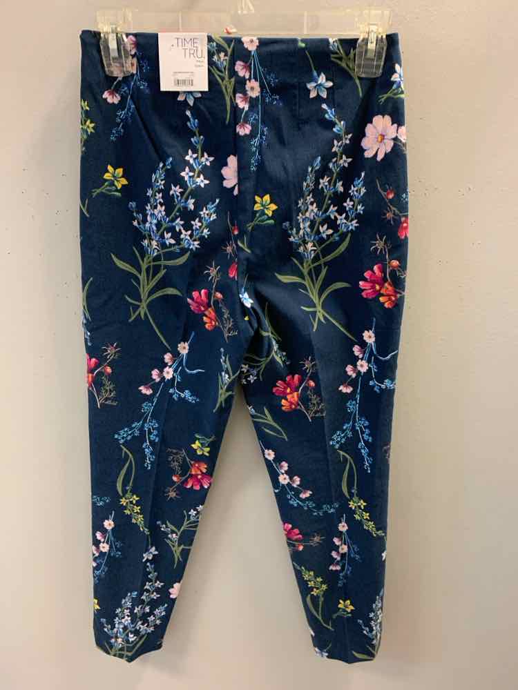 NWT Size 6 TIME & TRU BOTTOMS NVY/PNK/BLU Floral Pants