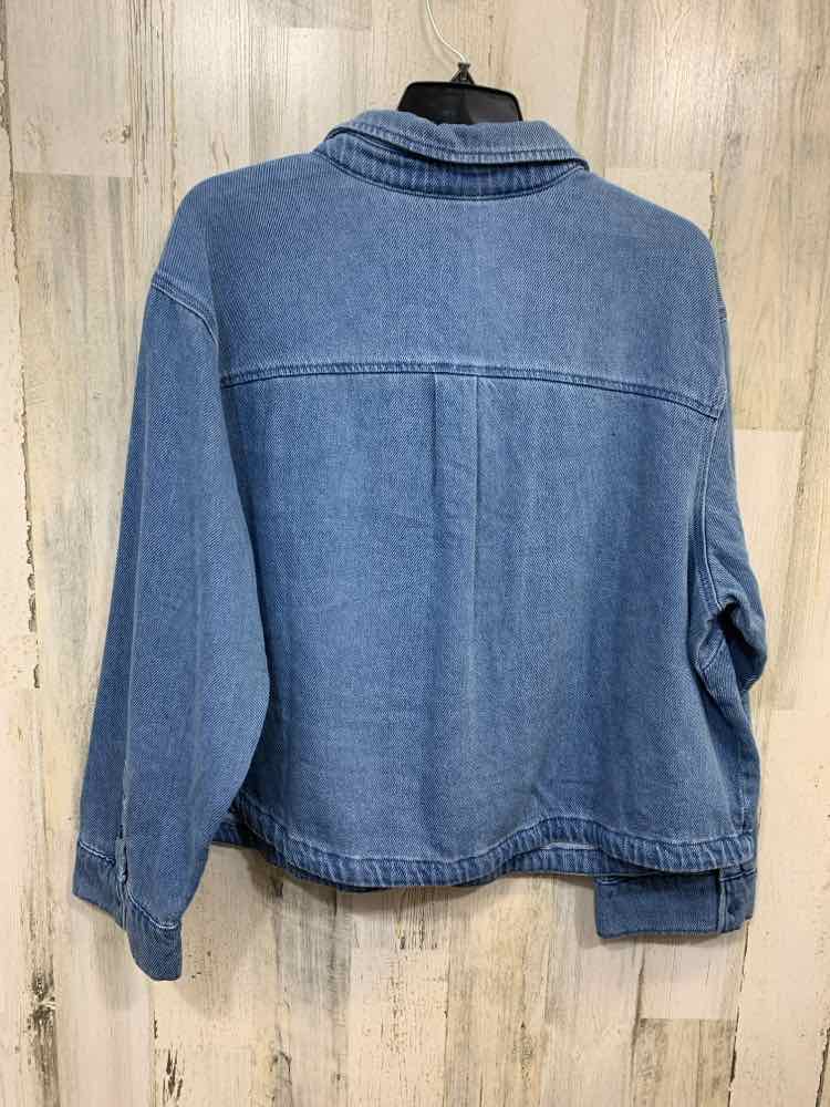 NWT FUTURE COLLECTIVE JACKETS / COATS Size 2X Blue JEANS BUTTON UP Jacket