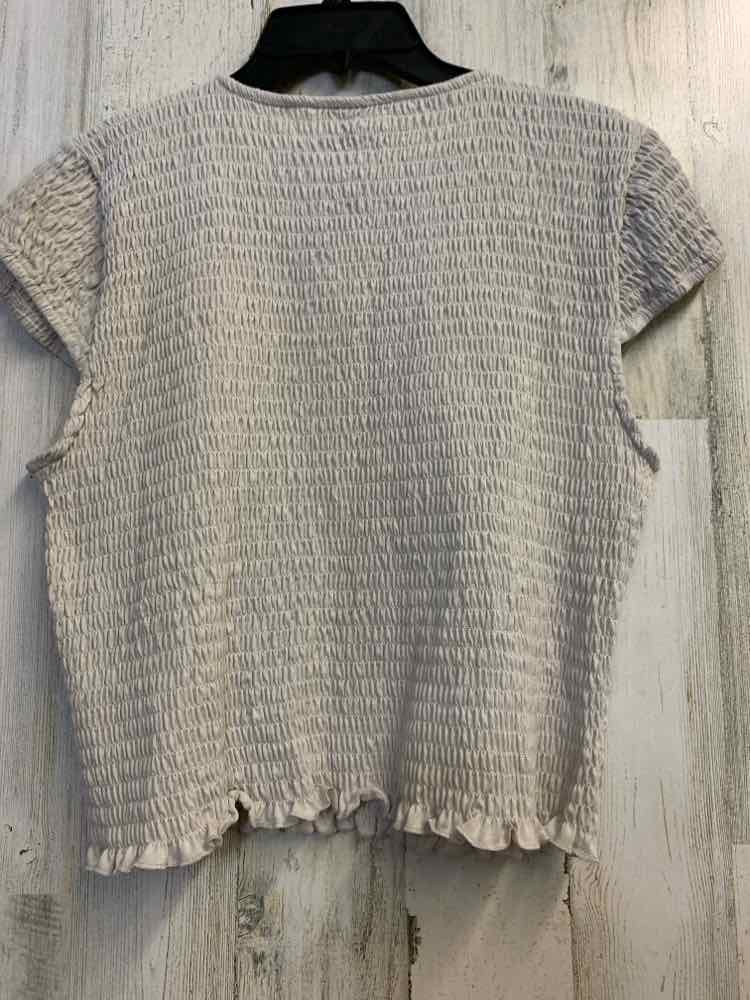 NWT WILD FABLE Tops Size XXL TAN/WHT BUTTERFLY CAP SLEEVE TOP