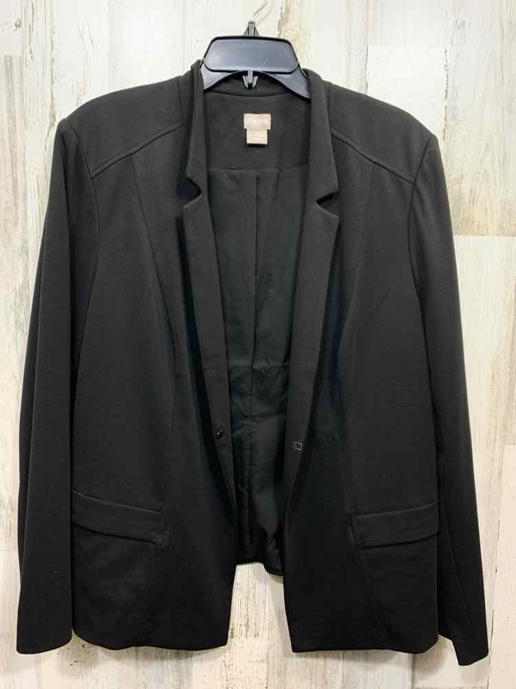 PRE-OWNED CHICO'S BLACK OPEN-FRONT BLAZER