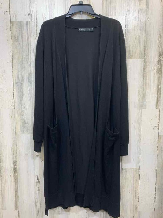 PRE-OWNED FASHION TO FIGURE Tops Size L Black Solid CARDIGAN Cardigan/OPEN FRONT