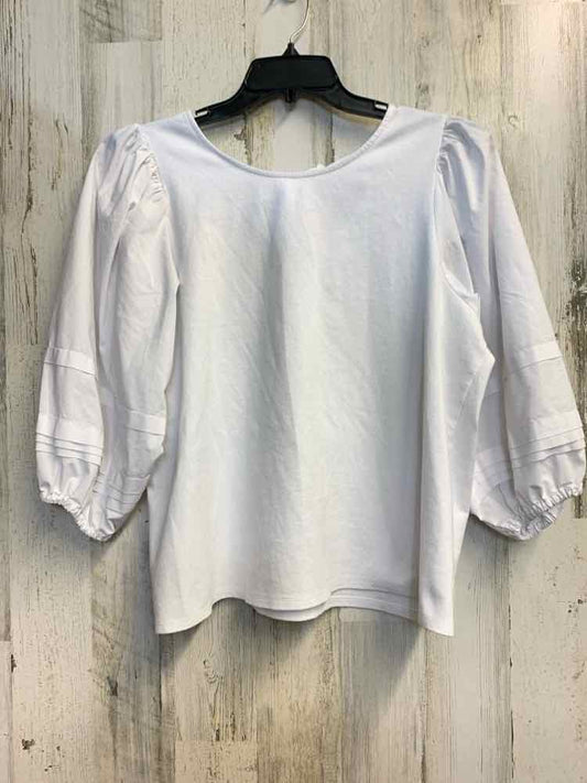 PRE-OWNED CROWN & IVY PLUS SIZES Size XXL WHT BISHOP SLEEVES TOP