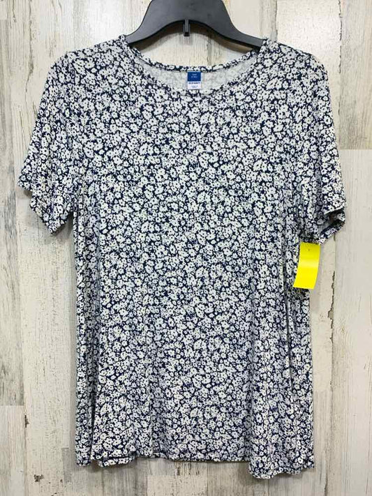 PRE-OWNED OLD NAVY/DITSY FLORAL PRINT JERSEY KNIT CREW NECK SHORT-SLEEVE TEE