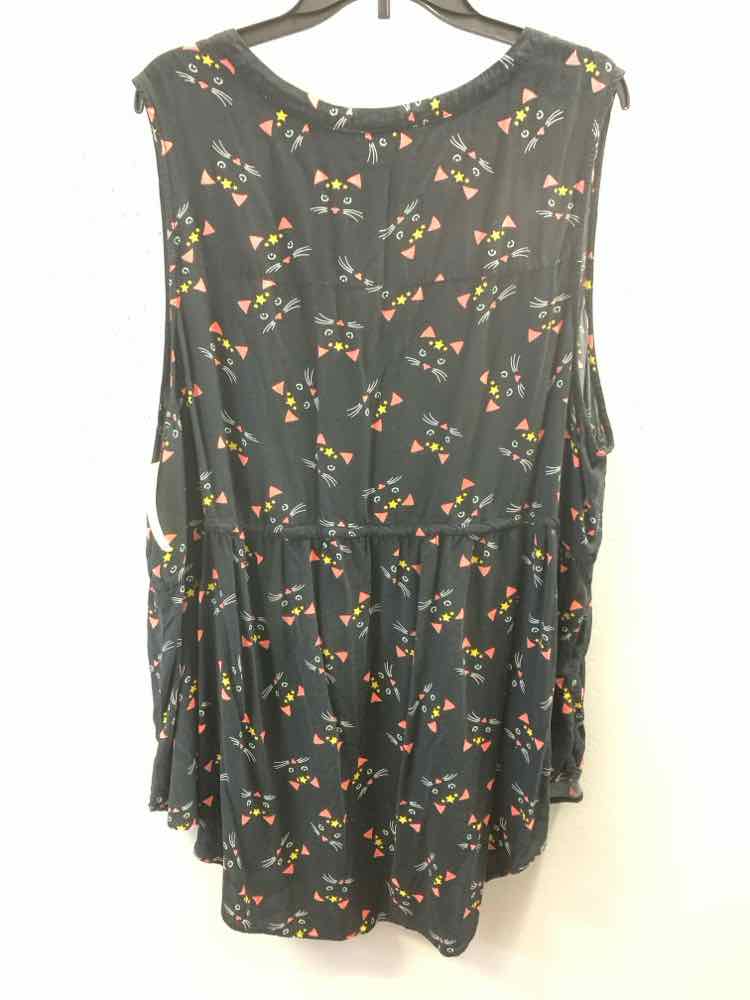 TORRID PLUS SIZES Size 4 Black CATS SLEEVELESS TOP