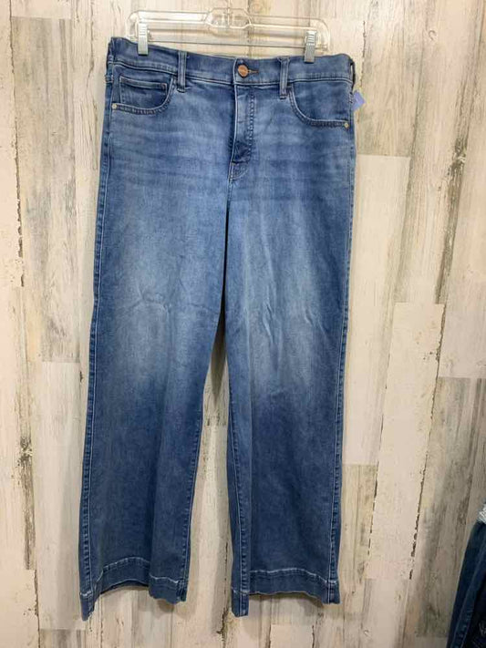 PRE-OWNED Size L UPWEST BOTTOMS Denim WIDE LEG Pants/ELASTIC WAIST