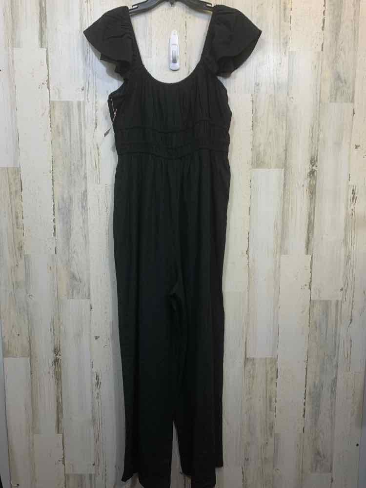NWT Size 1X AND NOW THIS PLUS SIZES Black SWISS DOT SLEEVELESS/RUFFLE STR JUMPER