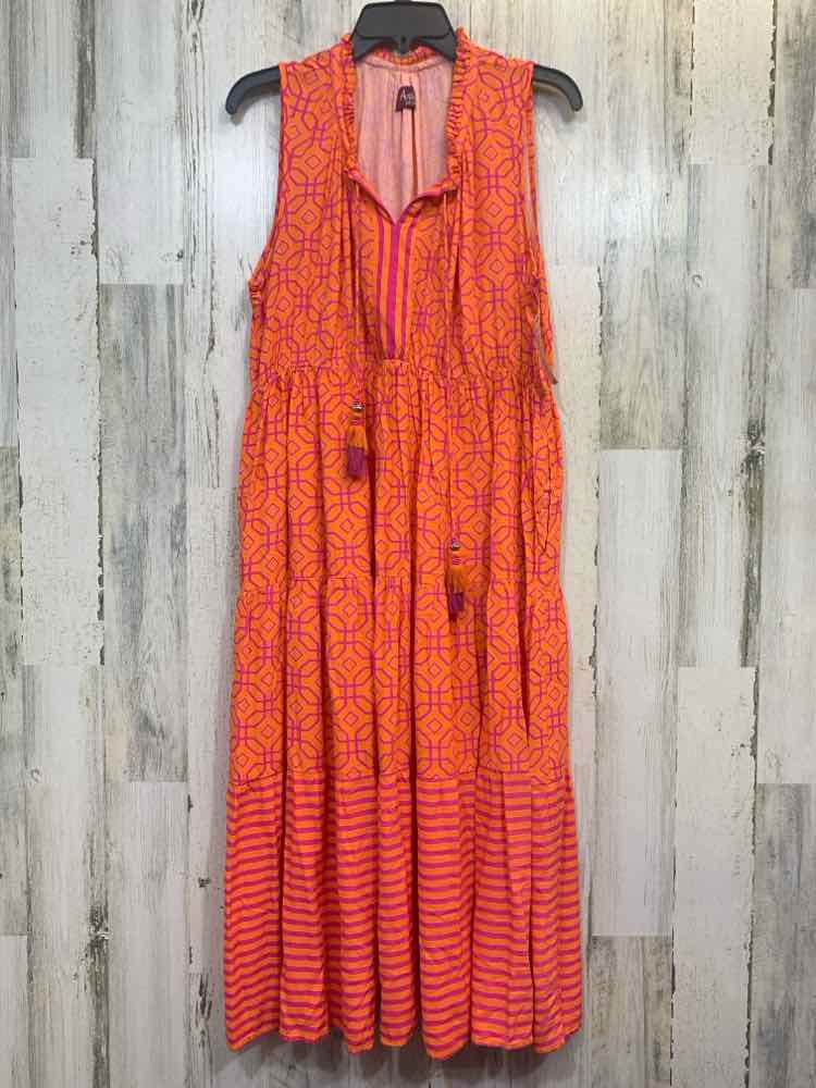 PRE-OWNED AVANTI Dresses and Skirts Size XL ORANGE/HOT PINK ABSTRACT Dress