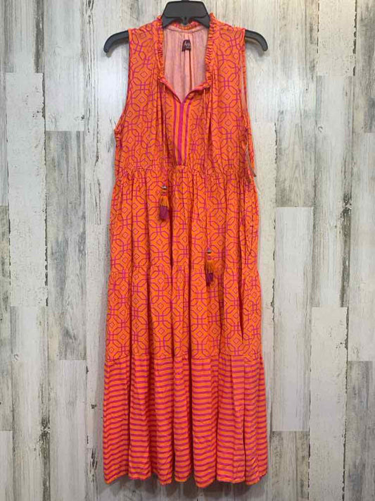 PRE-OWNED AVANTI Dresses and Skirts Size XL ORANGE/HOT PINK ABSTRACT Dress