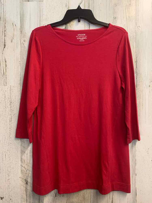 CHICOS Tops Size 1 MAGENTA 3/4 LENGTH TOP
