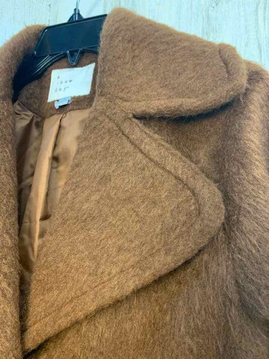 NWT A NEW DAY JACKETS / COATS Size S Tan Fur FURRY PLAIN LONG SLEEVES Jacket