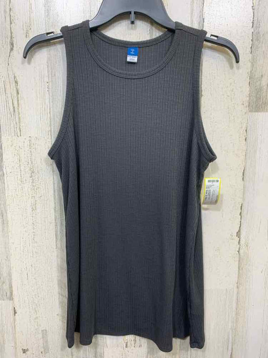PRE-OWNED OLD NAVY Tops Size S TALL CHARCOAL RIBBED/ SCOOP NECKLINE Tank Top
