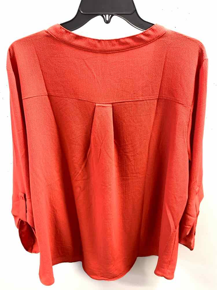 NY COLLECTION PLUS SIZES Size 3X Red TOP