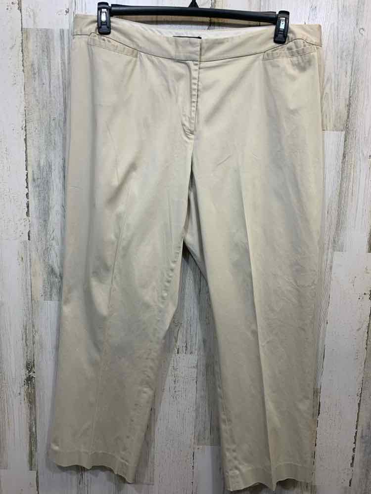 PRE-OWNED Size 22 LANE BRYANT BOTTOMS Khaki FLAT FRONT Pants/2 FRONT POCKETS