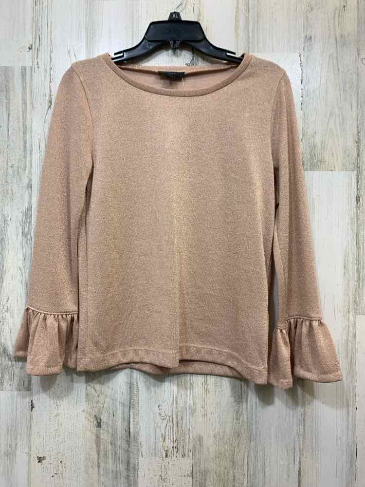 PRE-OWNED J CREW Tops Size M ROSE GOLD SPARKLES BELL SLEEVES TOP/ROSE GOLD SPARK