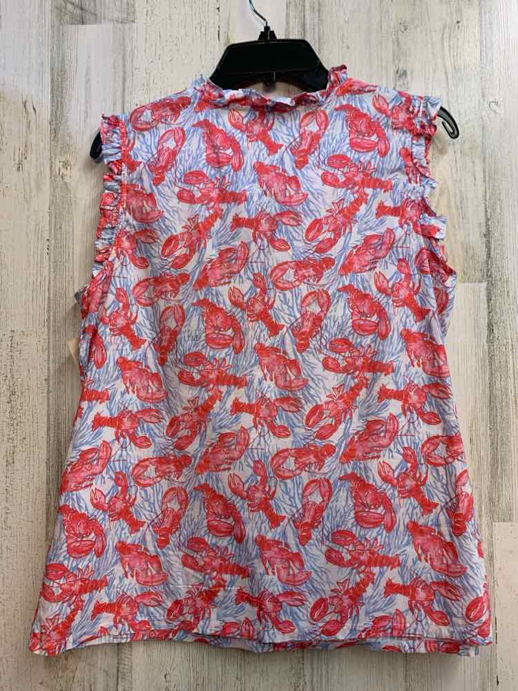 TALBOTS Tops Size M RED/WHT/BLU LOBSTERS SLEEVELESS TOP