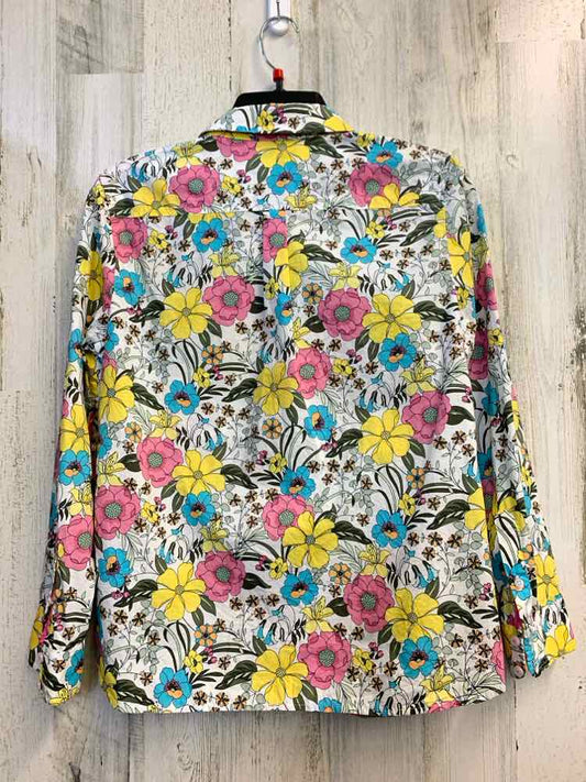 TALBOTS Tops Size PM PASTELS Floral LONG SLEEVES Shirt