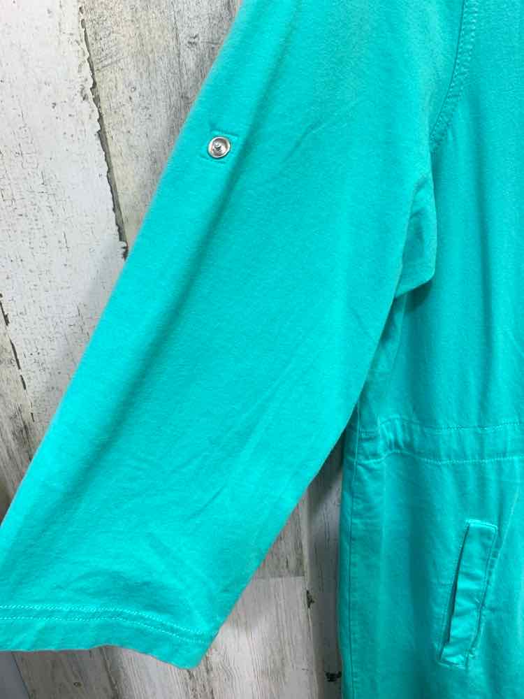 PRE-OWNED LAND & SEA JACKETS / COATS Size L LIGHT TEAL Solid JACKET Jacket/LIGHT