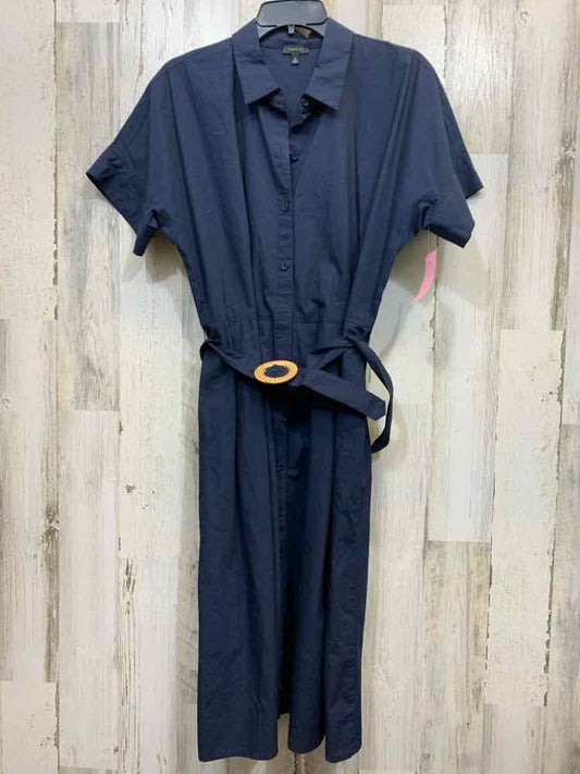 PRE-OWNED TALBOTS Dresses and Skirts Size 10 Navy Solid SHIRT DRESS Dress/NAVY S