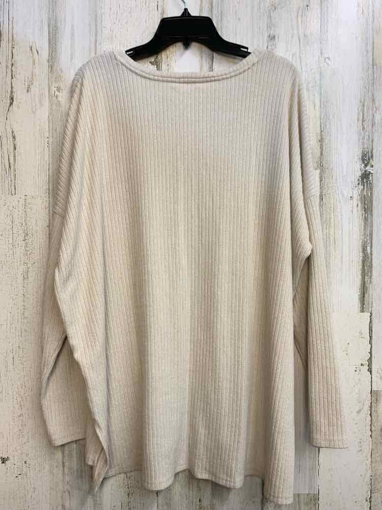 PRE-OWNED TIME & TRU Tops Size XL Tan LONG SLEEVES TOP/V-NECK